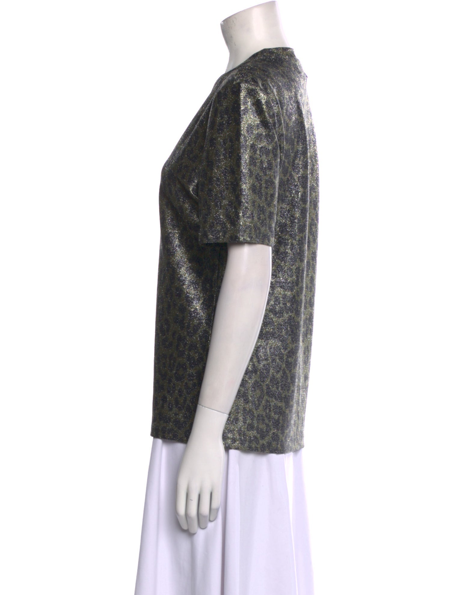 Ganni Animal Print Crew Neck T-Shirt